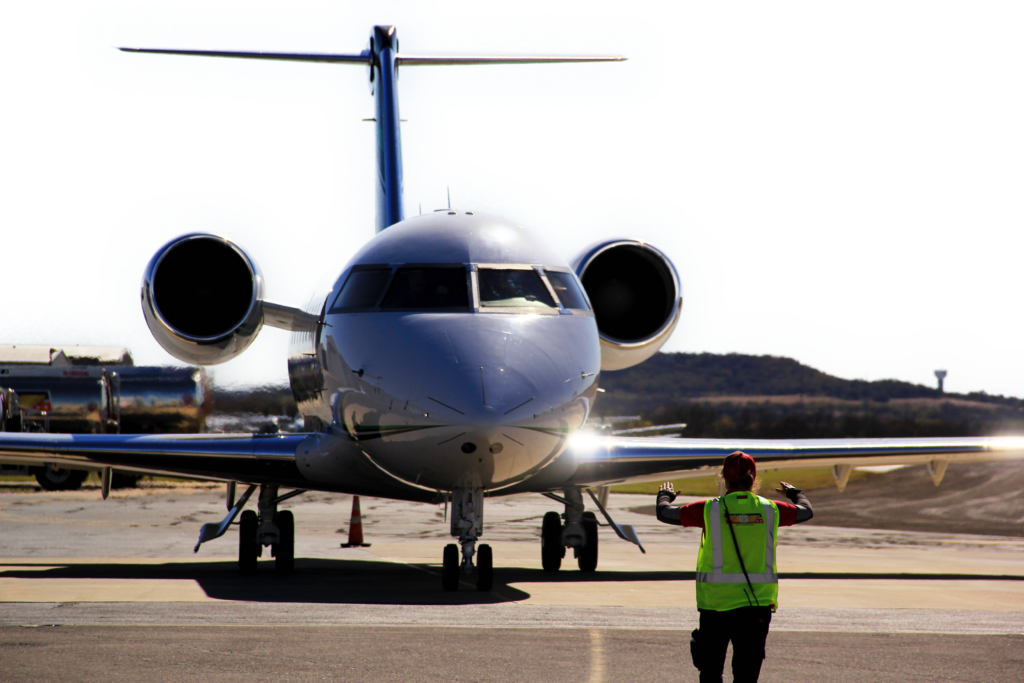 medium-sized jet being taxied